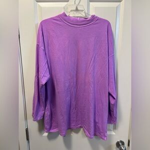 Free People bright purple, mock neck, long sleeve T-shirt